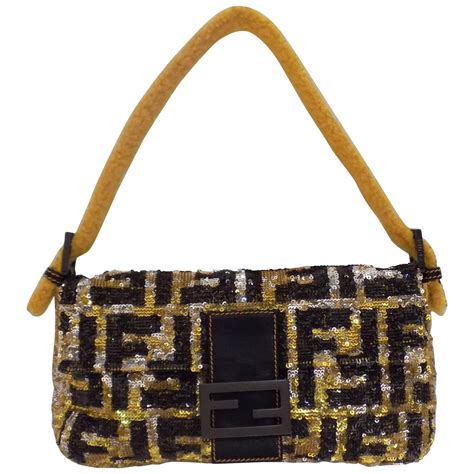 vintage fendi sequin bag|fendi suede baguette bag.